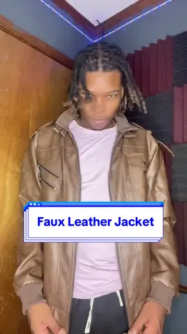 I like a jacket that can keep me warm while also being fashionable #mensjacket #fauxleatherjacket 