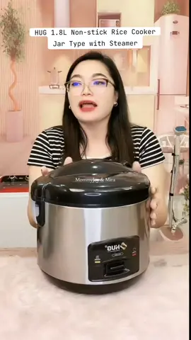 Hug 1.8L Non-stick rice cooker jar type with steamer #hugelectronics #nonstickricecooker #ricecookerwithsteamer #jartypericecooker #electricricecooker #ricecooker #fyp #checkthisout 