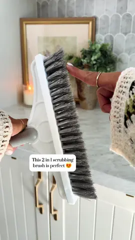 Link in bio to shop. This grout-cleaning brush does everything! It scrubs and squeegees tiles clean.🧼🙏😊 #groutcleaning #cleaningsupplies #cleaning #cleaningtips
