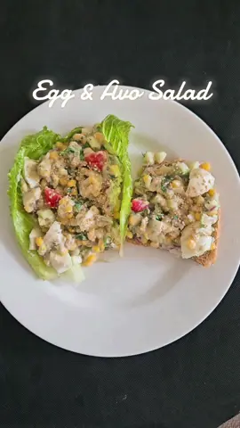 Looking for brunch ideas ? Here's one: Egg & Avo Salad with homemade dressing. Try not skip the sweetcorn. Just Save & Try 