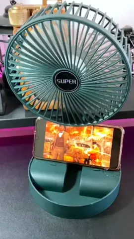 Quạt Tích Điện Để Bàn Mini Gấp Gọn Kéo dài 3 Tốc Độ Gió Xoay 360 Độ Cổng Sạc Usb Tiện Dụng Pin Lớn 1200mAh#quat #quattichdien #xuhuong 