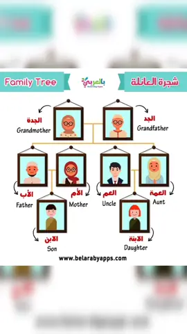 شجرة العائلة Family tree  👪 #دروس_انجليزي #تعلم_الانجليزية #تعلم_اللغة_الإنجليزية #تعليم #تعلم_على_التيك_توك #انكليزي #معلومات_مفيده #تعليم_اللغة_الانجليزية #دروس #تعلم #درس #لغة_انجليزية #LearnOnTikTok #