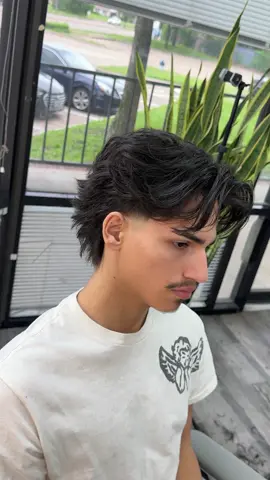 Going from long to short layer mens cut with a little taper. #fyp #dallastexas #dallashairstylist #dallasbarber #bestdallasbarber #beatdallashairstylist #menshair #popular #populartiktok #hairstylesformen #wolfcut 