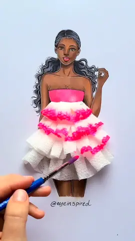 DiY Paper Towl Dress 💕 #art #artwork #artist #dress #design #fashion #style #satisfying #sketch #painting #paint #DIY #craft #anime #illustration 