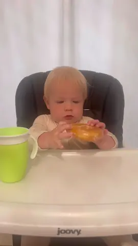 I too drink a gallon of milk in between each bite of donut🥛  #blw #babyledweaning #babyfood #babieseating #baby #babies 