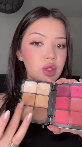 Trying to do a full face of the MAKEUP FOREVER HD Skin All In One Face Palette ❤️🩷 @makeupforever #fullface #makeupforeverpallete #creampalette #creamblush #creambronzer #creamfoundation #viralmakeup #reviewingviralmakeup 