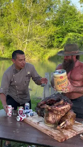 Wild Beer Keg Boar, that's what we're having for dinner tonight. I'm Liver King Chef Lionel. Modern day recipe: Gluten enriched Beer Can seed oil inflammatory omega-6 laden Chicken (sub-primal). Ancient day recipe: Ground Oven plus any wild animal (primal AF). Protein: Brother Boar from Liver King Ranch. LK and tribe (yes, even our four Dobermans) eat everything from their land of milk and honey (wild & raw). We honor Brother Boar by using the entire beast, tusk to tail. Flavor and texture must be great (Chef's promise). Brother Boar, you can be gamey AF and tough... but not as tough as Liver King's beard. The ancient practice of cooking in harmony with the earth adds a unique smokey flavor, untasted in modern day kitchens. The mini keg embraces the moisture in the meat. Less gamey... Less tough... More delicious. More wild. More free. And, don't forget to have a little fun! No GOOD beer was harmed in the making of this dinner. This is what we're having for dinner tonight! Liver King Chef Lionel, OUT!