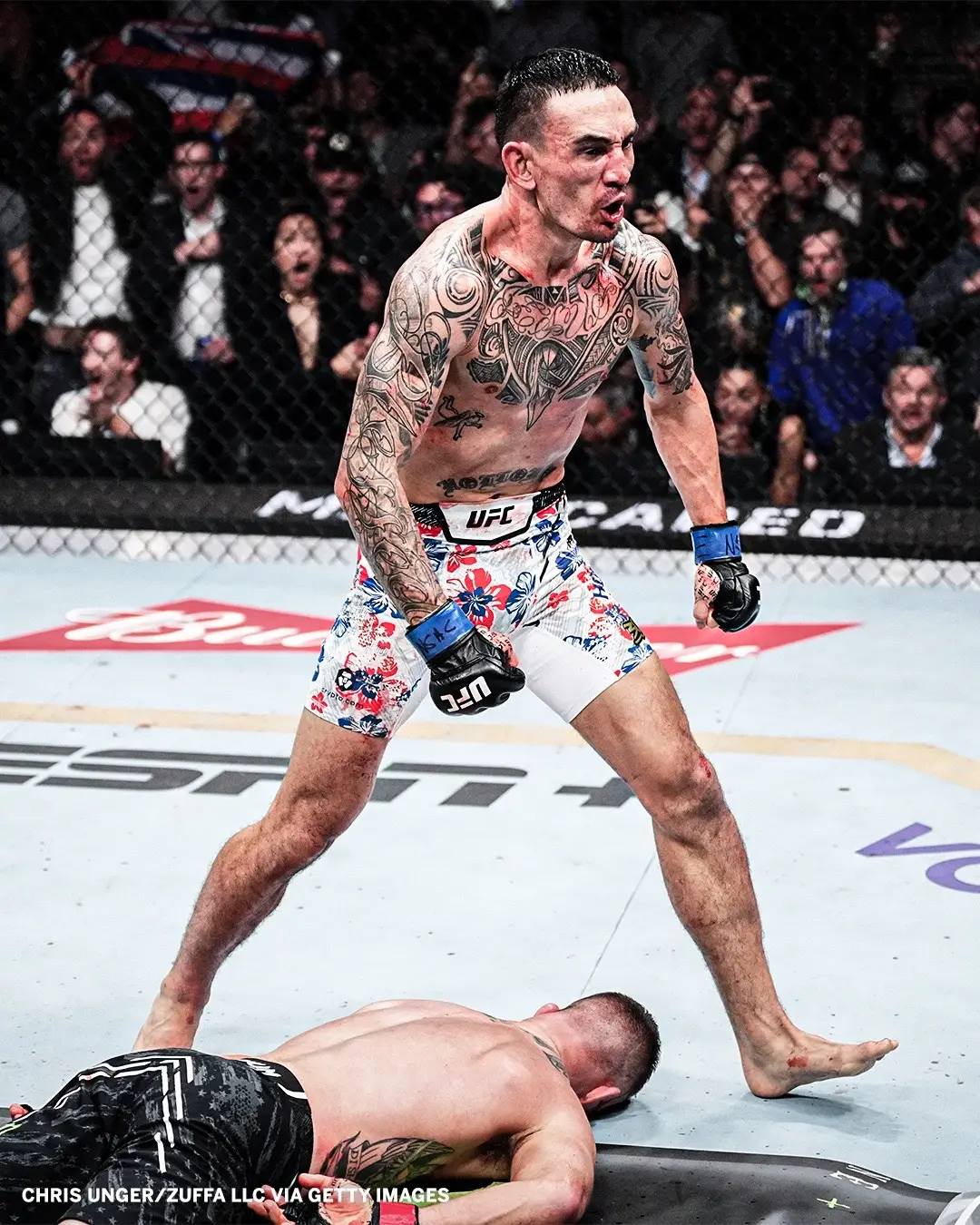 These pictures from #MaxHolloway's #knockout are cold  ##UFC300##UFC##mma