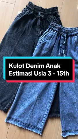 Kulot Denim Anak  Model bawah rawis Jahit tepi... Untuk anak balita sampai anak tanggung 🔥 #fyp #outfitanak #bajuanak 