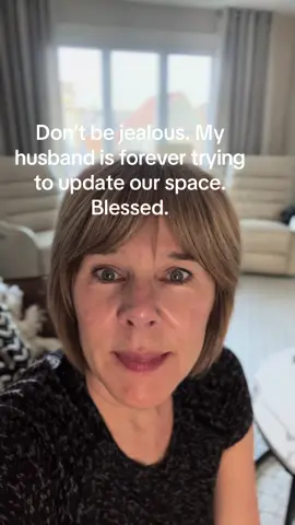 Don’t be jealous, but my husband is always trying to update our space. I’m truly blessed.#blessd #husband #marriagehumor #homedecorideas #comediansoftiktok #funnyvideos #humortiktok #fyp #update #familyroom #fengshui 