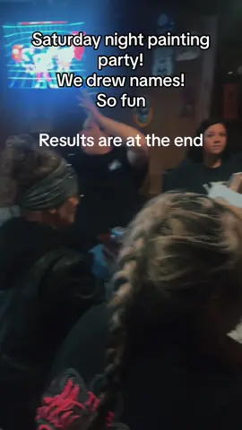 #fyp #mylife #saturday #friends #painting #paintparty #portrait #fun #biker #adultbeveragecrew some of these turned out decent. This was a lot of fun. They all want to do it again. I think Friendsgiving. I doubled the speed because it was long. Results are at the end 