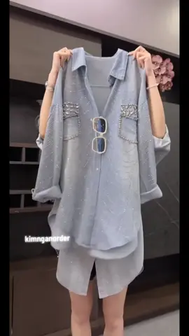 ÁO JEAN ĐÍNH ĐÁ MẪU ORDER ➡️ THAM KHẢO MẪU SẴN TRONG PHẦN TRƯNG BÀY Ạ  #Kimnganorder #aosominu #quanaoquangchaucaocap #quanaoquangchau 