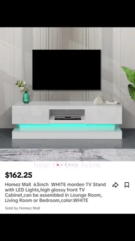 Homez Mall 63inch WHITE morden TV Stand with LED Lights,high glossy front TV Cabinet,can be assembled in Lounge Room, Living Room or Bedroom,color: WHITE#tvstand #livingmybestlife #livingroomdecor #livingroom #husbandwife #Inverted #springsavings #spring 