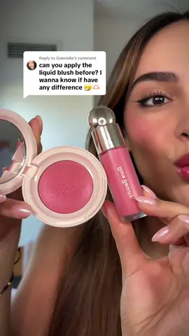 Replying to @Gabriella soft pinch luminous powder blush ‘happy’ + soft pinch liquid blush ‘happy’ = perfection👌🏼🩷 @Rare Beauty  #rarebeauty #rarebeautyblush #blushcombo #rarebeautyliquidblush #makeuptryon 