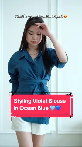 Styling Violet Multiway Blouse ft. Our new favorite color - Ocean Blue 💙🩵 Such a pretty color!! 😍 #racuntiktok #tiktokshop #serunyaberbagi 