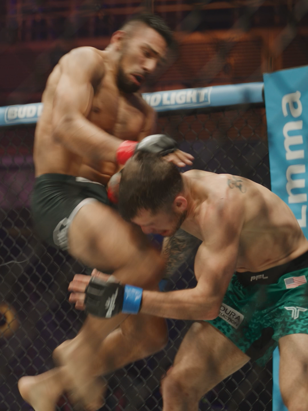 Flying Knee KOs are even better in Slo Motion. Elvin Espinoza with the highlight reel finish #ko #knockout #pflmma #knee #slowmotion #mma #mmafighter #finish