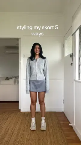 styling my new pinstripe skort 5 ways 🫶 i absolutely love the shape of this skort, its such a flattering fit. #waystowear #outfit #OOTD #skort #waystostyle 