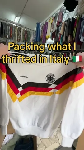 Packing what we thrifted in Italy 🇮🇹  Box 1/9 ~ will all be for sale soon! What was the best piece?