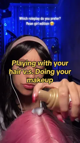 ASMR Which mean girl roleplay do you prefer? Playing with your hair v.s. Doing your makeup 🎀✨💇🏻‍♀️💄💤 #asmr #asmrhair #asmrhairplay #asmrfoam #asmrmeangirl #playingwithyourhair #asmrmakeup #doingyourmakeup #makeupsounds #asmrroleplay #asmrobsessed #obsessedgirl #wlwasmr #pov #nostalgia #foryou #foryoupage #fyp 