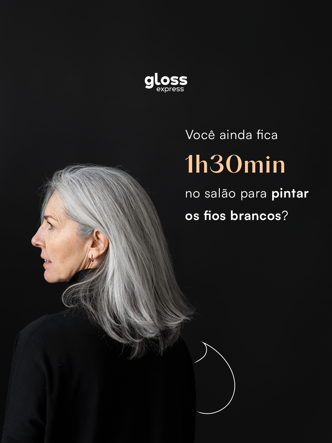Mas e aí, você ainda fica 1h30min no salão apenas para pintar fios brancos? Nossa coloração age em até 20 minutos! Não perca mais tempo, use Gloss Express Se você quer ter sucesso no seu salão e tem interesse nesse produto, comente 