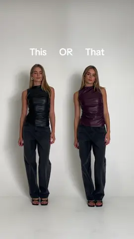 Which colour would you choose? The ‘Ruched Faux Leather Top’ BACK IN STOCK ONLINE TOMORROW 9am 👀 #glassons 