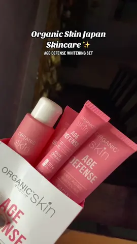 Organic Skin Japan ✨ Age Defense Whitening  Set (4 in 1 set): Step 1: Facial Wash  Step 2: Toner Step 3: Serum Step 4: Face Cream #bestskincare #bestseller #trending #viral #antiaging #organicskincare #effectiveskincare #japanbeautyproducts #musttry #youthfulskincheck #beautyhacks #japanskincare #whiteningset 