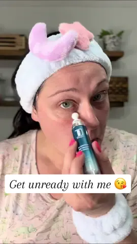 Get unready with me!! This new eye serum is amazing!! No wonder why it has gone viral time after time!! The skin under my eyes has never felt this moisturized in my life!! I cant wait to see the results in a few days!! The rollerball on it felt glorious!! It was nice and cool. This serum has caffine in it to help with fine lines and dark circles!! Drop any questions about my routine in the comments 😘 #dongyu #eyeserum #viral #eyeserumviral #BeautyTok #getunreadywithme #unreadywithme #eveningroutines #bedtime #bamboopajamas #dinopjs 