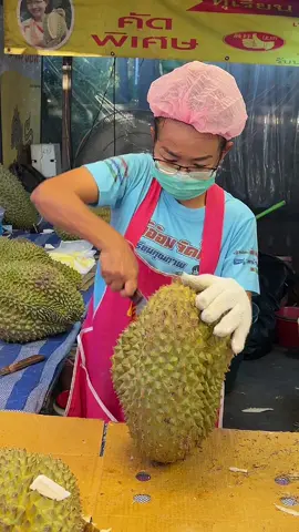 Amazing! Giant Durian Cutting Skills -  Fruit Cutting Skills - Thai Street Food 🔴 Price : THB 120 (1kg) / USD 3.5 (1kg) 🔴 Location : Airplane Night Market in Bangkok ▶ https://goo.gl/maps/nJCt7Bo2WniLDahH9 #fruits #tiktokfood #asmr 
