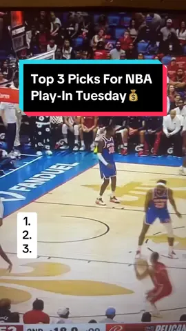 Top 3 Picks For NBA Play-In Tuesday💰#NBA #nbapicks #nbabets #fyp 