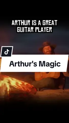 Arthur sitting in front of the fire in the New Austin desert, IT'S MAGICAL! (By: u/GreenLemonMusic) #rdr2 #reddeadredemption2 #arthurmorgan #guitar #livinggamelife 