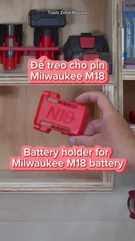 Đế treo cho pin Milwaukee M18 Battery holder for Milwaukee M18 battery #tools #review #onhand #test #milwaukee #ryobi #bosch #dewalt #kobalt #snapon #husky  #toolszone #toolszonereview #DIY #xuhuong #trend #batteryholder 