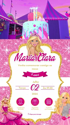 Convite tecnológico tema Barbie 😍❤️ Encomende o seu personalizado, fazemos todos os temas 📲✅ #convite #convitespersonalizados #conviteinfantil #convitedigital #conviteinterativo 