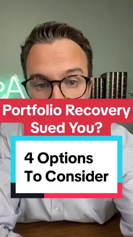 Porfolio Recovery Assocites served papers in a lawsuit, and you’re wondering your next move. See 4 options to consider. #debt #lawsuit #debtcollector #portfoliorecovery #greenscreen 