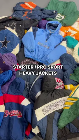 The ultimate sportswear jacket! 🇺🇸 Heavy embroidery’s, zip detailings and incredible quality throughout! Available on our website now! #vintagewholesale #vintageclothing #90sfashion #starterjacket #nfl #NBA #bulls #americanvintage #baggyclothes #OOTD #ukfashion #fashioninfluencer #streetwear #sustainablefashion #retro #proplayer 