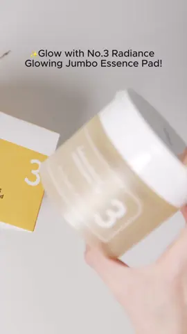 Make your skin glow with the No.3 Radiance Glowing Jumbo Essence Pad!✨ #numbuzin #numbuzinmy #skincare #skincareroutine #dryskin #oilyskin #comparison #routine #beauty #SelfCare #skincaretips #antiaging #glowingskin #healthyskin #brightening #hydrating #cleansing #fyp #produkviraltiktok #kbeauty #koreanskincare #skincaretok