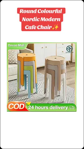 Round Colourful Nordic Modern Cafe Chair Living Room Dining Chair Computer Chair Simple style Plastic Dining Chair Stool PP Stackable Stack Anti Slip Rubber Chair Minamalist Monoblock High Quality Sturdy Durable Comfortable#realmeซูมให้ได้ซีน #monoblock #chair 