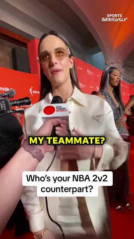 Could you IMAGINE a WNBA-NBA 2v2 game?👀 #sportsseriously #caitlinclark #angelreese #cameronbrink #kamillacardoso #WNBA #wnbadraft #orangecarpet #ncaa #ncaabasketball 
