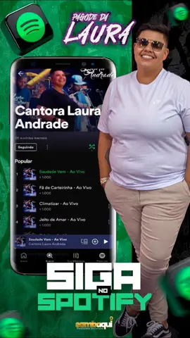 Me siga no Spotify!!! Busque por: Cantora Laura Andrade #samba #Pagode #cantoralauraanadrade 