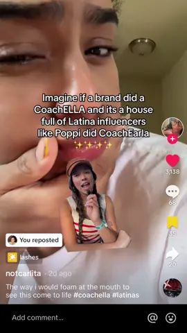 @notcarlita thank you for putting this out there! I wholeheartedly agree🙌 in the mean time, tag brands you’d love to see involved 👀  and influencers you’d love to see there!!! #latina #coachella #influencermarketing #mediarepresentation #greenscreen 