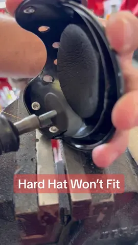 I had to modify a hard hat so it would fit the new guy. #build #howto #construction #DIY #contractor #tools