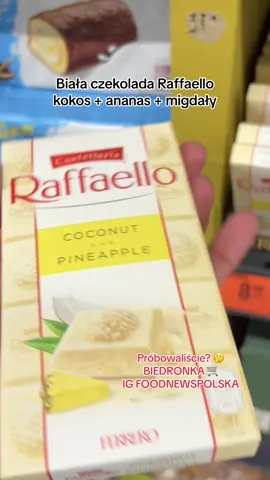 Próbowaliście? 🤔 wpadajcie na ig foodnewspolska 😃 #czekolada #białaczekolada #raffaello #pyszności #dlaciebie #dc #fyp #biedronkasklep #biedra 