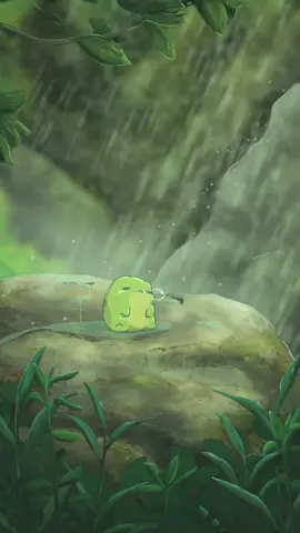 Snoozin’ by a waterfall 💤 . . . . . . .  #frog #frogtok #animation #wip #procreate #procreatedreams #cozy #cuteart 