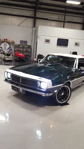 1968 Chevrolet Camaro Custom coming up for grabs soon.  #msclassiccars #barrettjackson #classicsdaily #classiccars #Chevrolet #camaro #Custom #restomod #rallysport #green #hotrod #musclecar #americanmuscle #v8 