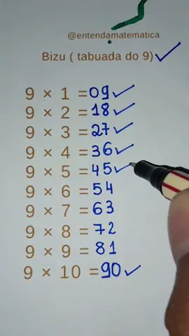 Tabuada do 9 #mathematics  #matematicas  #enem  #maths  #agoravocejasabe 
