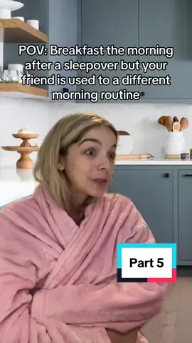 POV: The morning after a sleep over with your friend who invited themselves over and has a different morning routine #kidsbelike #friendsbelike #momsbelike #sleepover  