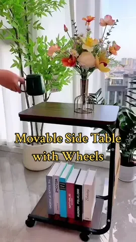 Movable Side Table with Wheels 🛞Double Layer Sofa Sideb Table Shelf Storage Organizer 🗄Wooden Rectangle Bedside Table🛏#sidetable #sofasidetable #sidetablestyling #bedsidetable #coffeetable #livingroomdecor 