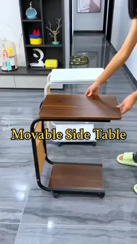 Wooden Movable Sofa Side Table with Wheels ✨Side Table Rack Organizer with Storage Bag👍Save Space Minimalist Design 🤩C Shape Side Tables🔥#sidetable #sidetablestyling #sidetables #sofasidetable #homedecor #bedsidetable 
