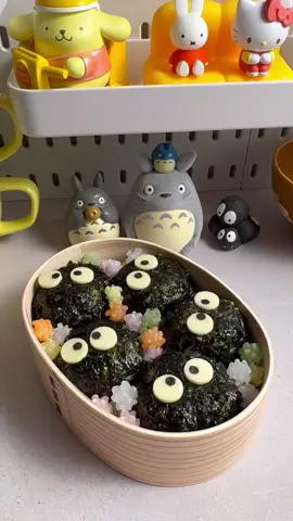 Ep. 2 of Rice Balls 🍙 Studio Ghibli soot sprite rice balls ✌️ #studioghibli #ghibli #spiritedaway #sootsprite #totoro #howlsmovingcastle 