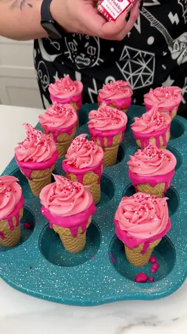 Whimsical strawberry treat #cone #cake 