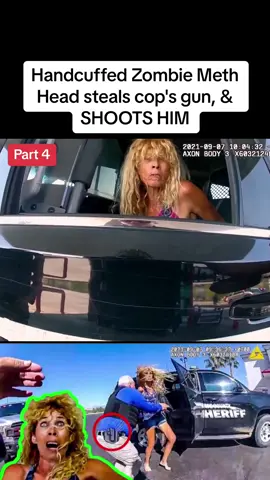 Handcuffed Zombie Meth Head steals cop's gun, & SHOOTS HIM #cops #copsoftiktok #crimestories #crime #news #viral#foryou #fyp